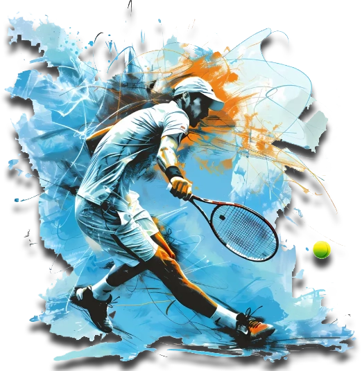 A player with a tennis racket